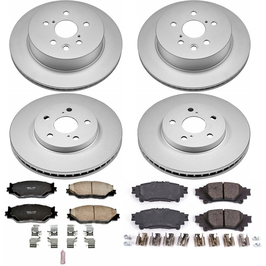 Power Stop Z17 Evolution Geomet® Coated Brake Kit Front and Rear For Lexus IS250 2014-2015 [Vehicle Specific]