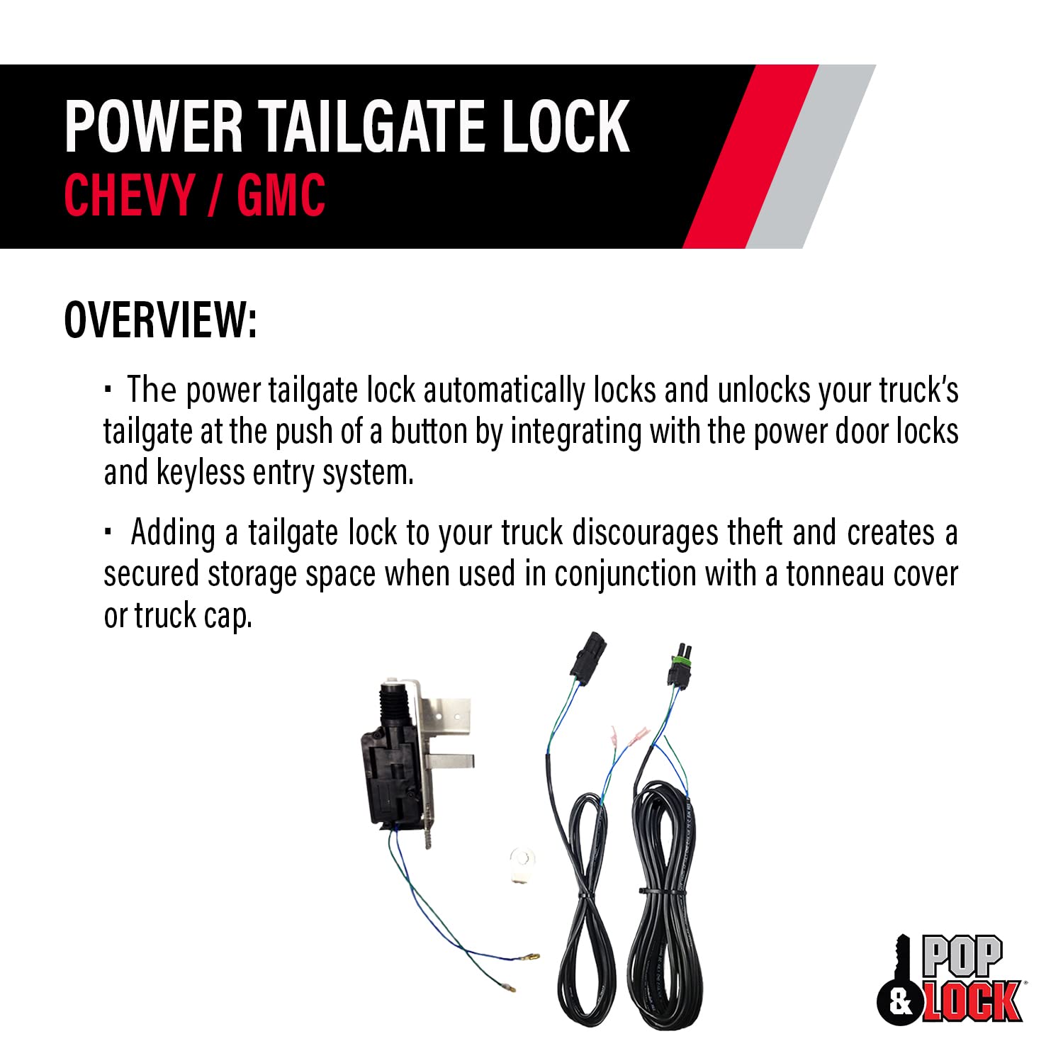 Power Tailgate Lock – Pop & Lock for Chevrolet Silverado 1500, GMC Sierra 1500 & 2500 (PL8140)