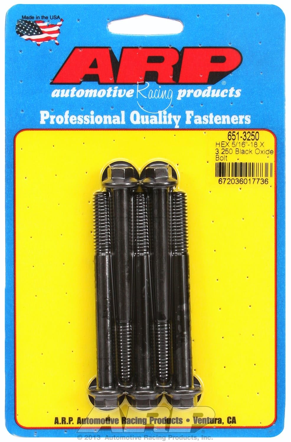 Hex ARP (651-3250) Oxide Bolt, Black