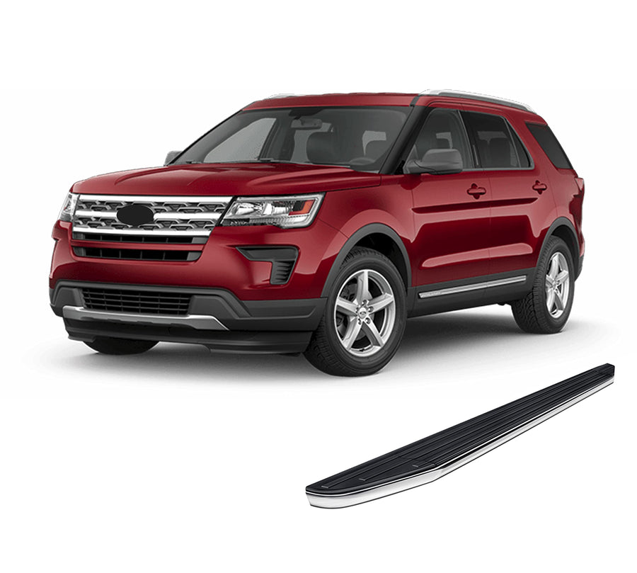 Premium Black Horse Running Boards Black Compatible with 2011-2019 Ford Explorer-PR-FREX