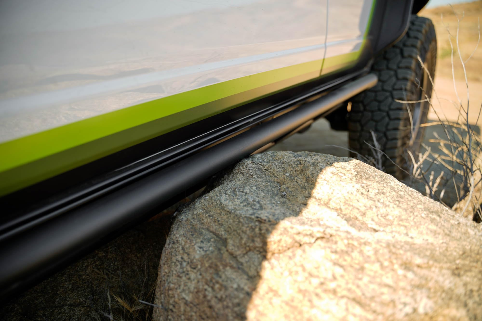 DV8 Offroad 4-Door FS-15 Rock Sliders V2 for 2021-2025 Ford Bronco | Protects Side Body Panels | Large Center Supports for Stability | Steel Construction | Black Powder Coat Finish | Sold as a Pair