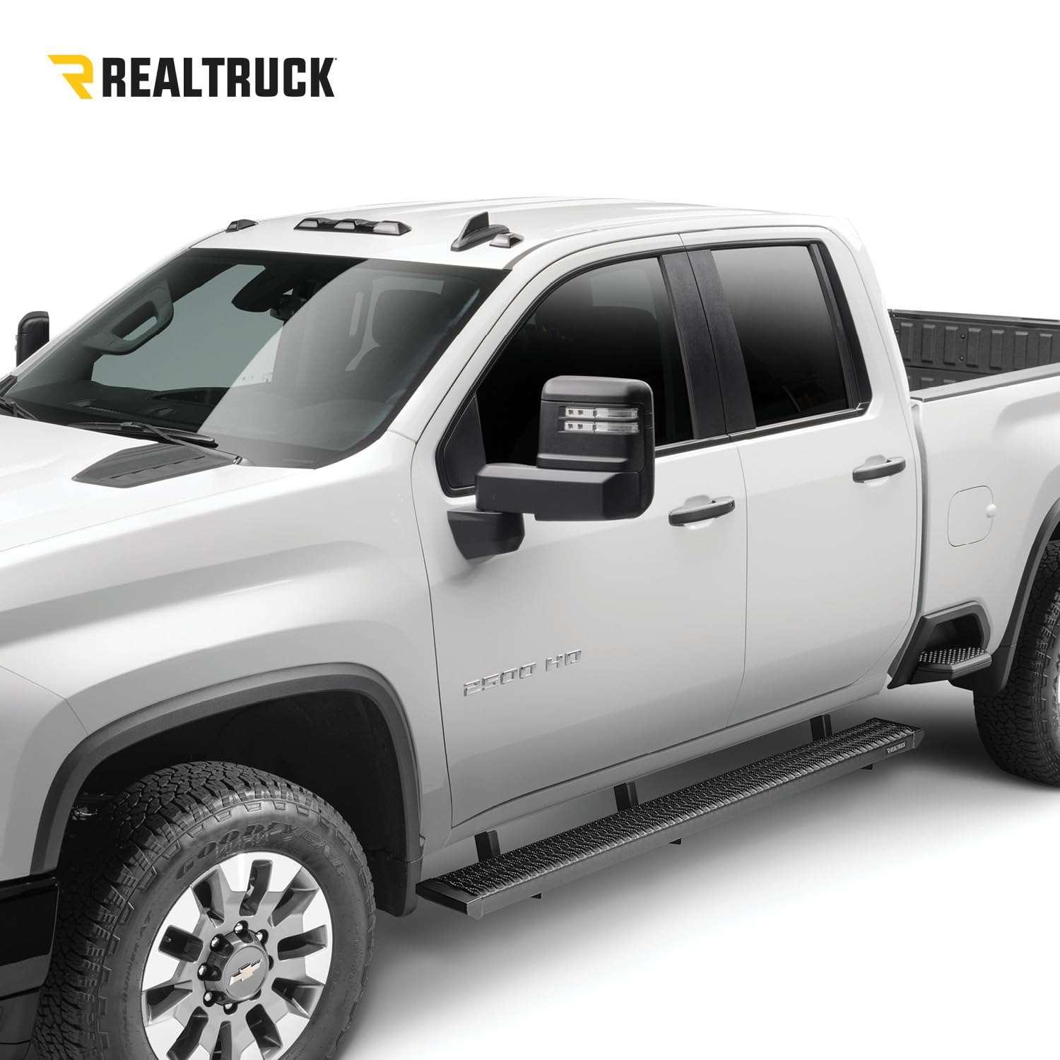Growler Steps N-Fab | Textured Black, Cab Length | GFC11CC-TX | Fits 2011-2016 Chevrolet/GMC 2500 / 3500 (Diesel) Crew Cab
