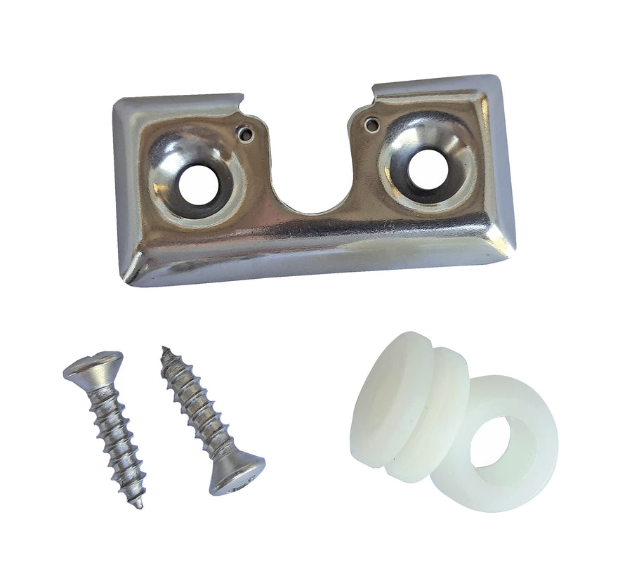 Taylor Made Boat Fender Lock and Peg Set Traditional Stainless Steel for Hanging Fenders, Accepts Rope Line up to 1/4" Diameter, 0.75'' H x 1.94'' W x 4.88'' D, Mounting Screws Included - 1010