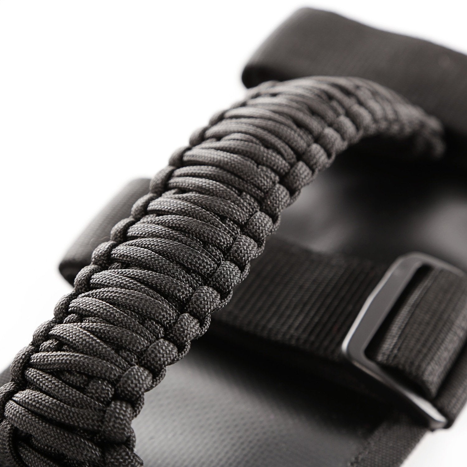 Grab Handle Kit Rugged Ridge 13505.30, Paracord, Black/Black; 55-Current Jeep CJ/Wrangler/Gladiator