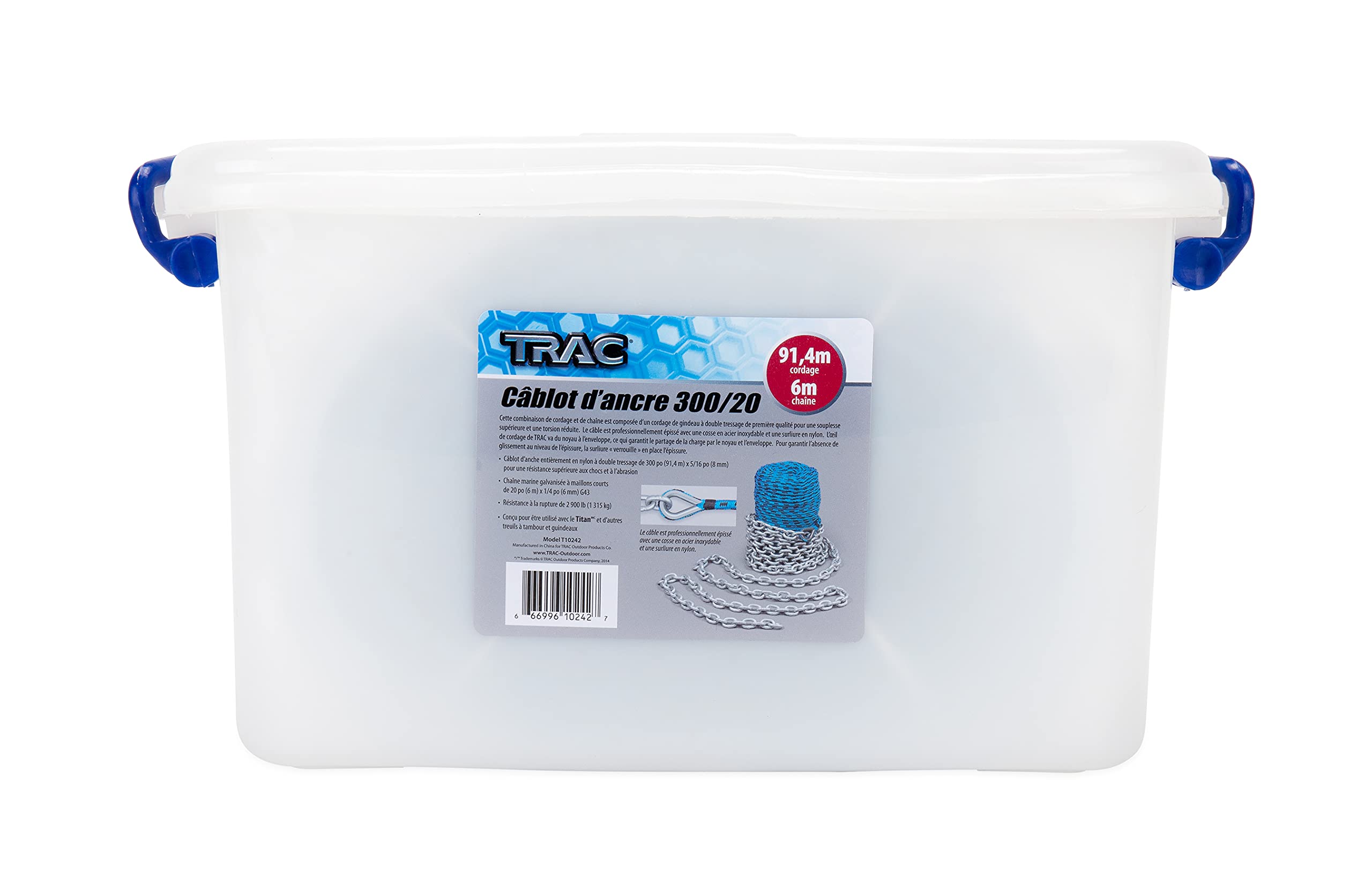 300/20 Anchor Rode Trac Outdoors - 300 ft Rope with 20 ft Chain - Designed for Use with Trac Brand Electric Winches - Features a 2,900 lb. Break Strength (69084)