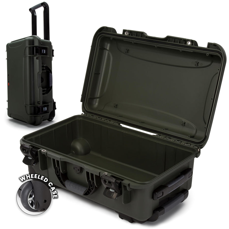 NANUK Hard Case 935 – Waterproof Equipment Case with Wheels, 22” x 14” x 9” – Dustproof and Impact Resistant, Airline Carry-On Approved – Olive