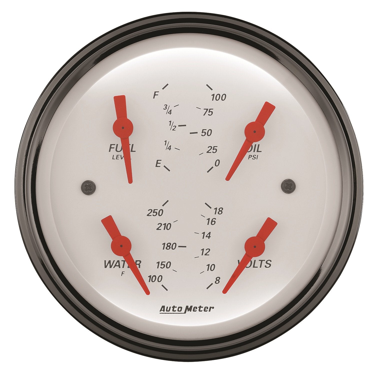 Quad Gauge Auto Meter 1314 Arctic White,3.375 in.