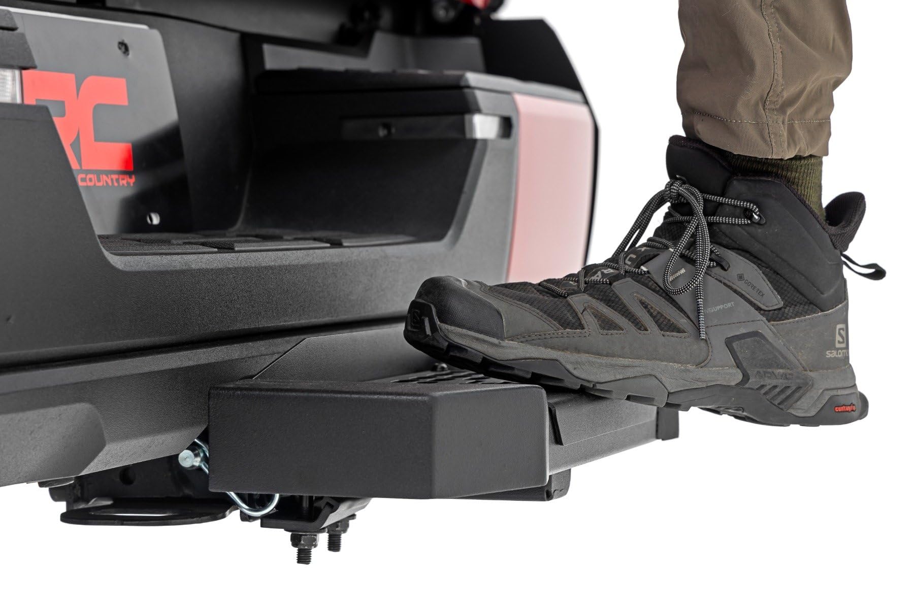 HD2 Rough Country Hitch Step for 2" Receivers - Easy Truck Bed Access, Non-Slip Grip Step, Heavy Duty Steel Build