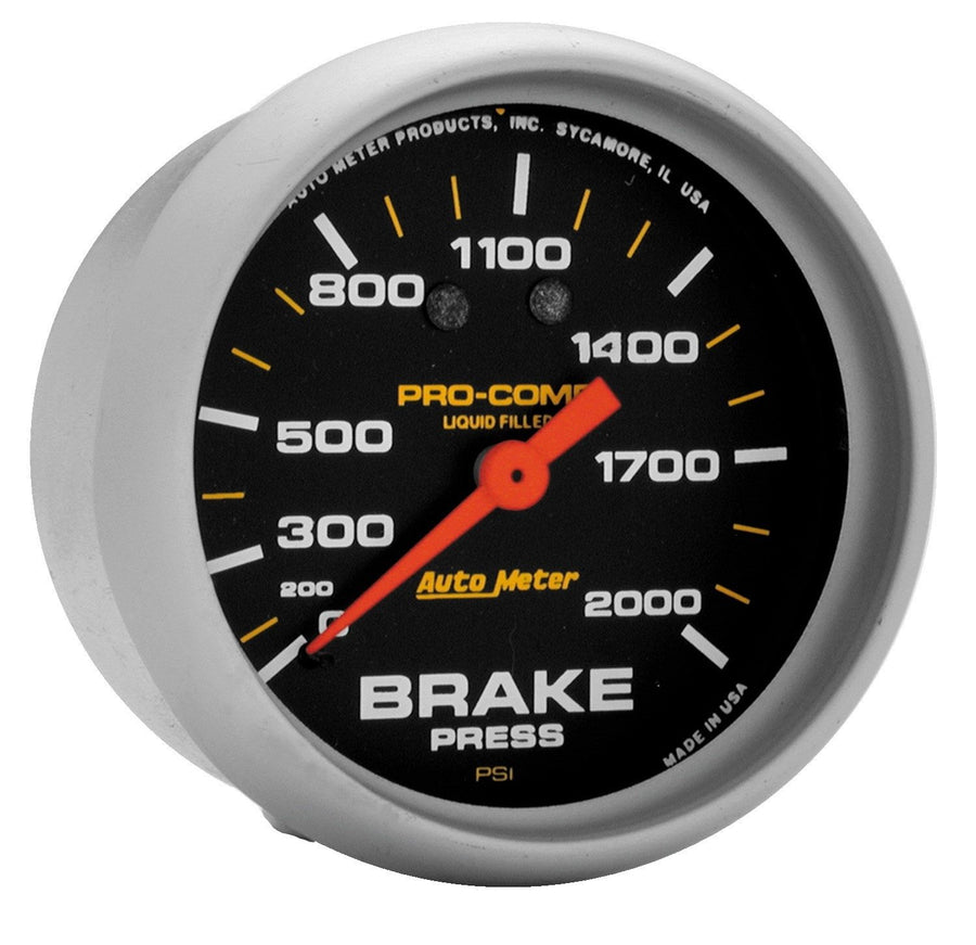 Auto Meter 5426 2-5/8" Pro-Comp Mechanical Brake Pressure Gauge (0-2000 PSI, 66.7mm)