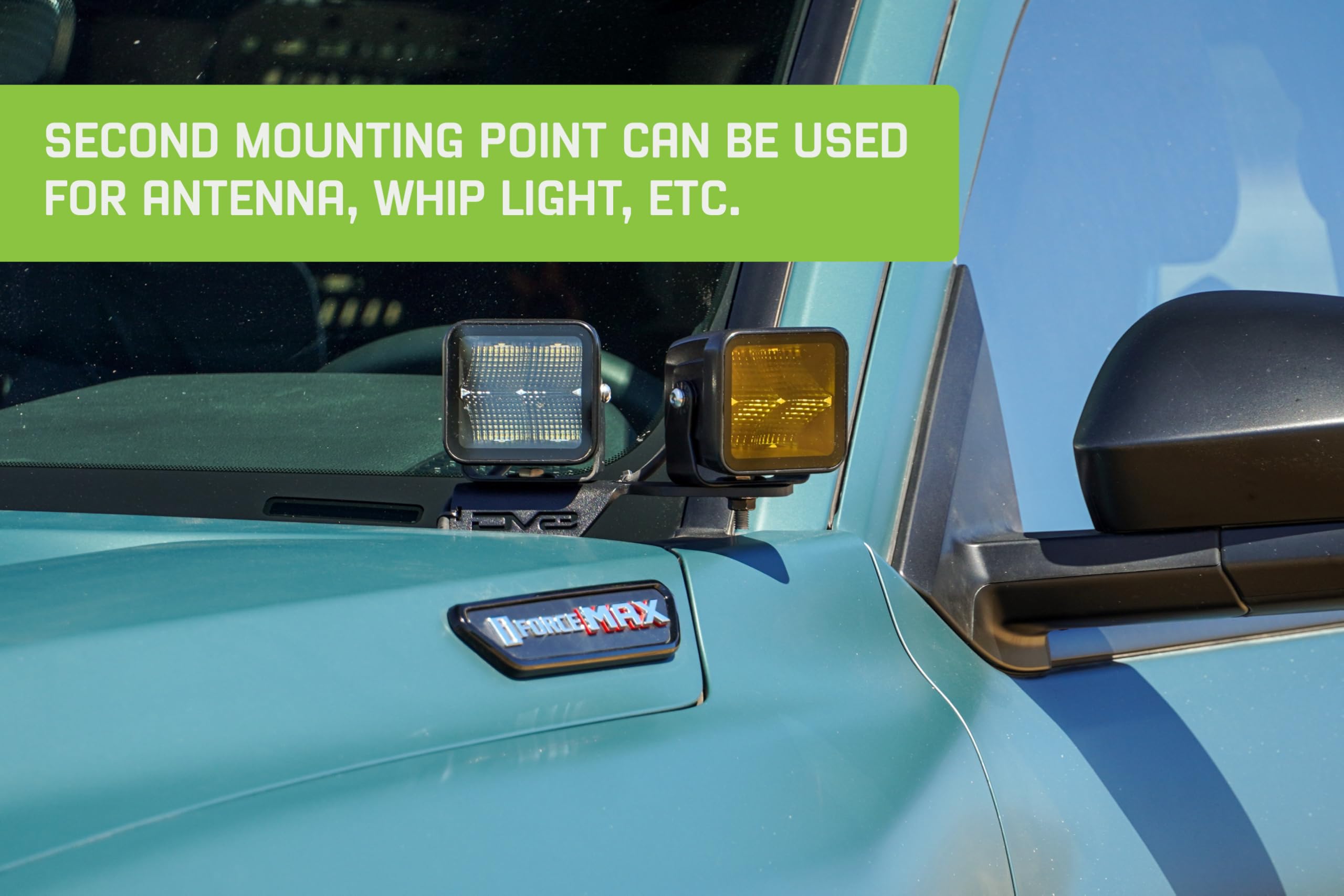 Ditch Light Brackets DV8 Offroad for 2025+ Toyota 4Runner | Mount Up to Four 3" Pod Lights | Second Mounting Point Can Be Used for An Antenna, Whip Light, etc. | Durable Steel Design | Bolt-On Install