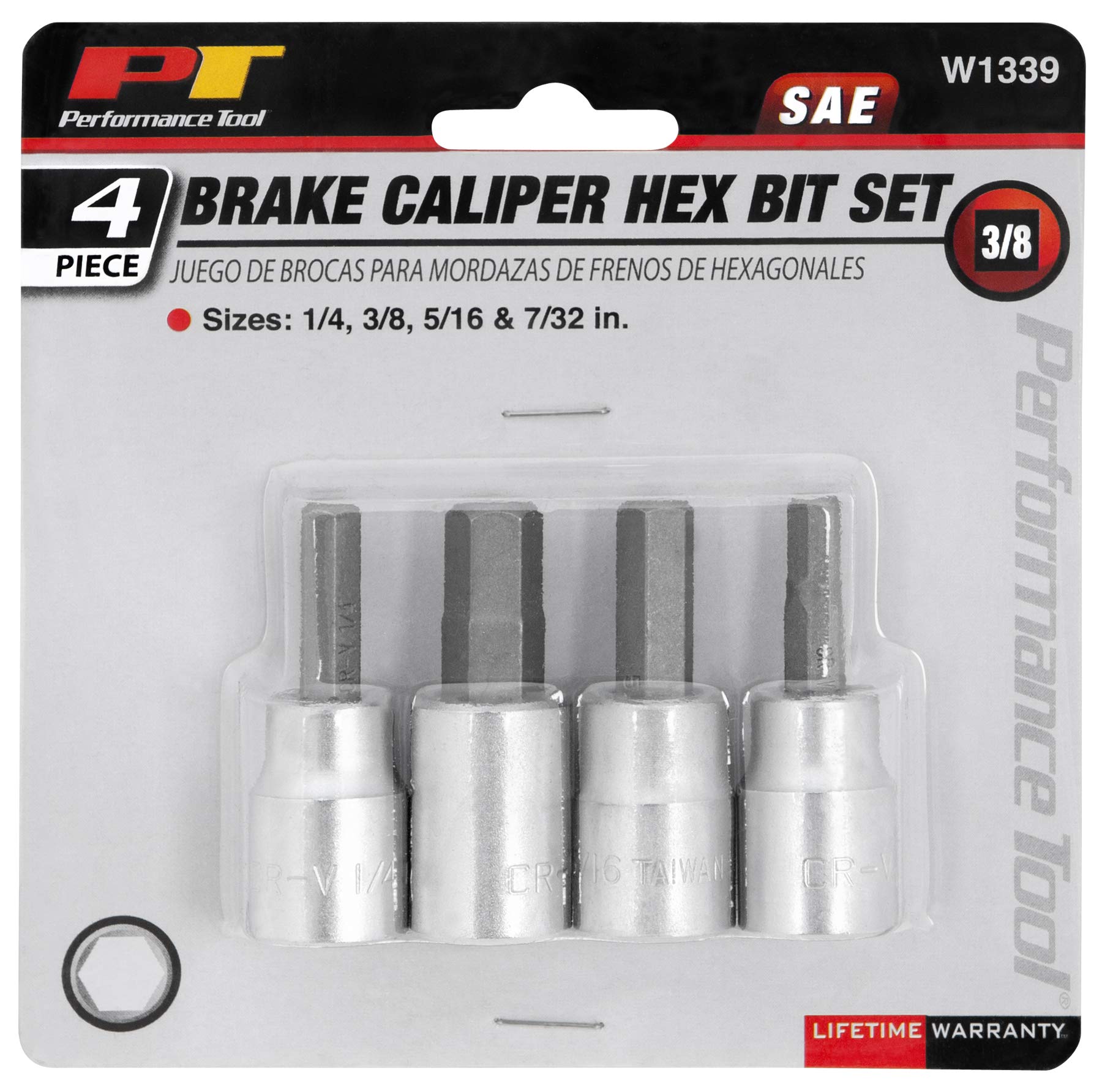 4 pc. Performance Tool Brake Caliper Hex Bit Socket Set - W1339