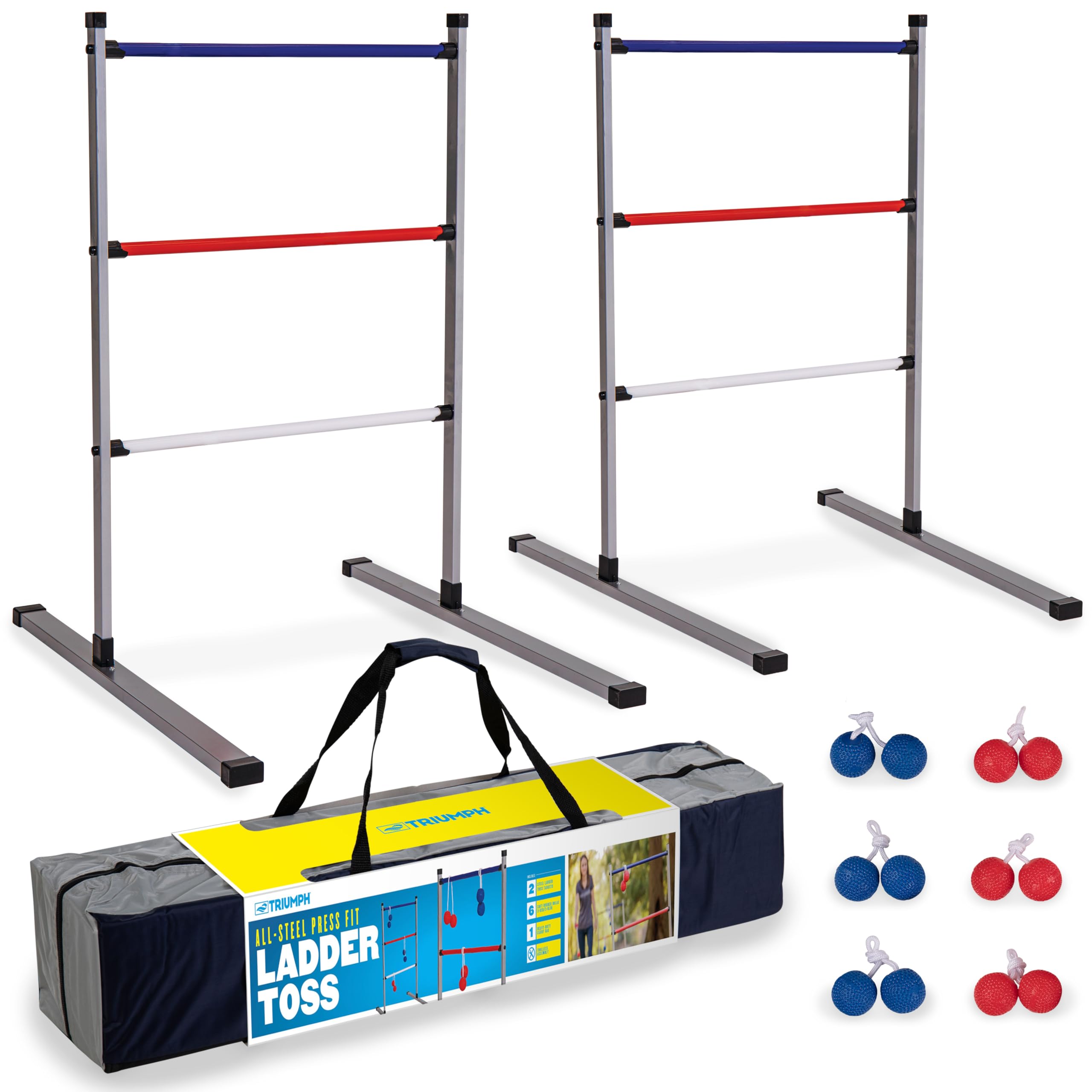 Triumph Sports Press Fit Triumph Ladderball Set - Includes 6 Soft Bolas and Carry Case