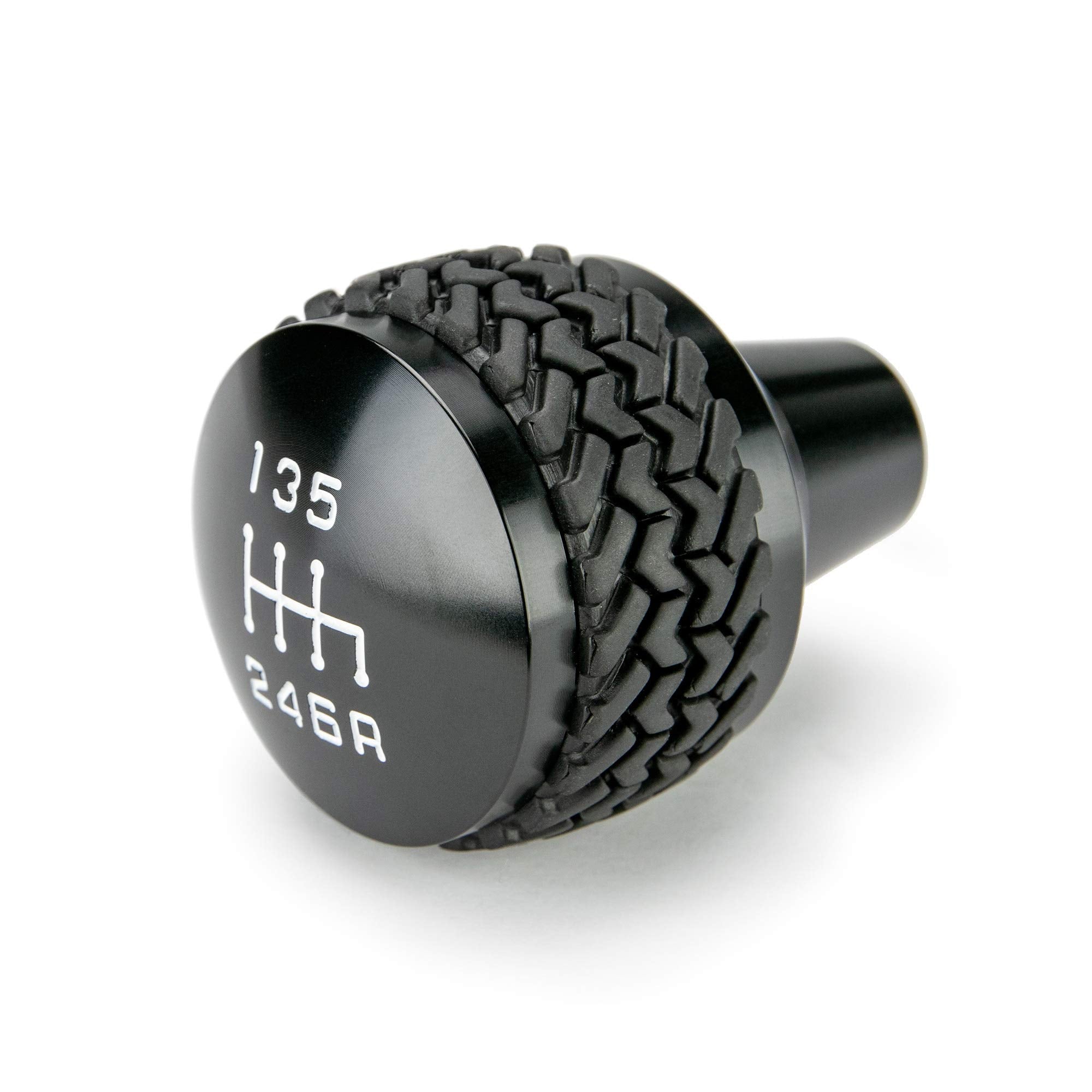 Shift Knob DV8 Offroad Replacement for 2011-2018 Jeep Wrangler JK | 6-Speed Manual Transmission Compatible | Billet Aluminum Construction | Rubber Tire Tread Grip
