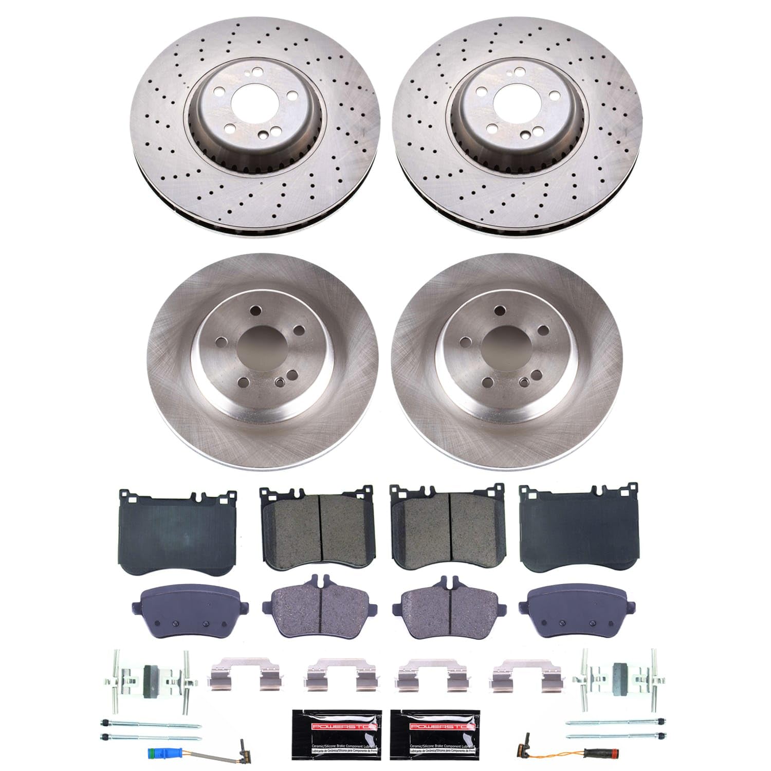 Power Stop Front and Rear KOE9160 Brake Pads and Rotors Stock Replacement Brake Kit Autospecialty For Mercedes - Benz S450 2018-2020, Mercedes - Benz S560 2018-2021 [Application Specific]