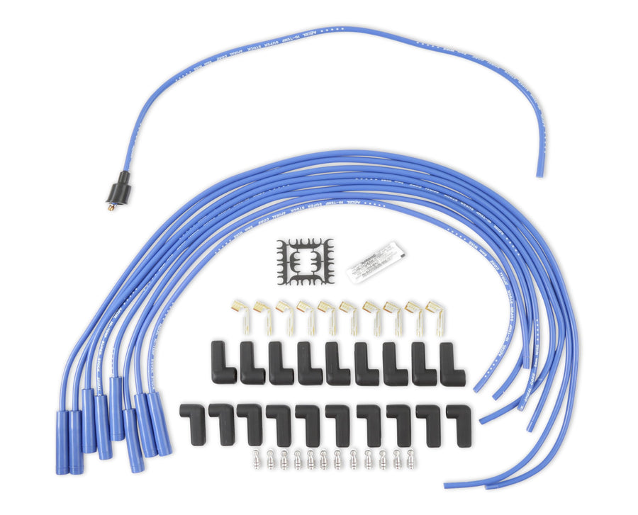 ACCEL Super Stock 5040B Spark Plug Wire Set - 8mm - Universal - Blue Wire with Blue Straight Boots