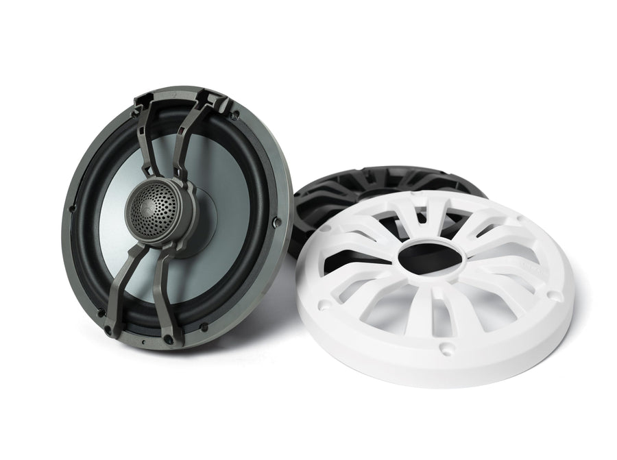 Marine Grade SoundExtreme Wired Powersports Waterproof 500 Watt 8.0-inch 2-Way Cone Passive Speakers with Multi-Color LED Lighting 2-pc Set