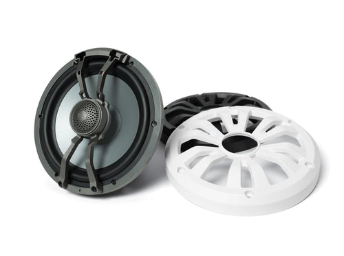 Marine Grade SoundExtreme Wired Powersports Waterproof 500 Watt 8.0-inch 2-Way Cone Passive Speakers with Multi-Color LED Lighting 2-pc Set