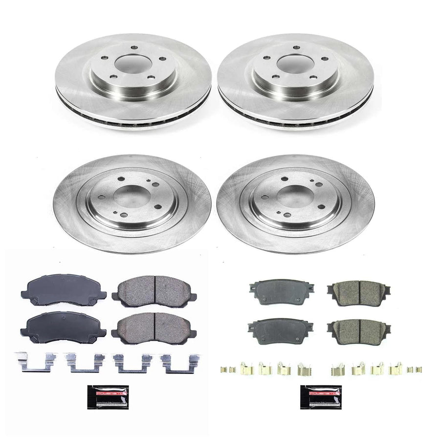 Power Stop KOE8397 Replacement Brake Kit-OE Front and Rear Brake Rotors & Ceramic Pads For Mitsubishi Outlander 2017-2020 [Model Specific]