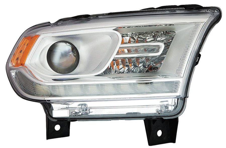 Dodge Durango 16-20 Headlight Halogen with LED Day time Running Light Chrome Trim Passenger Side CAPA | DOT Certified 68299132AF | CH2503306C