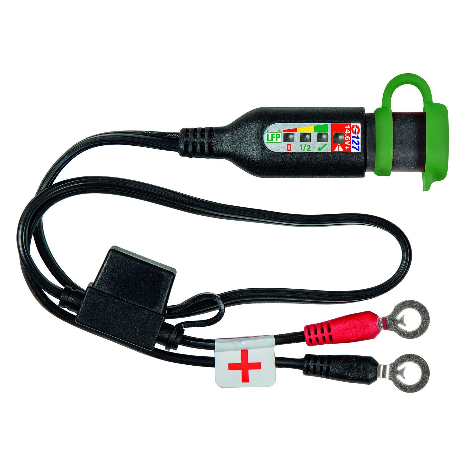 Optimate Monitor O-127JAR Battery Lead Permanent Power Sport with Integrated Battery Status/Charge System Monitor for 12.8/13.2V Lithium