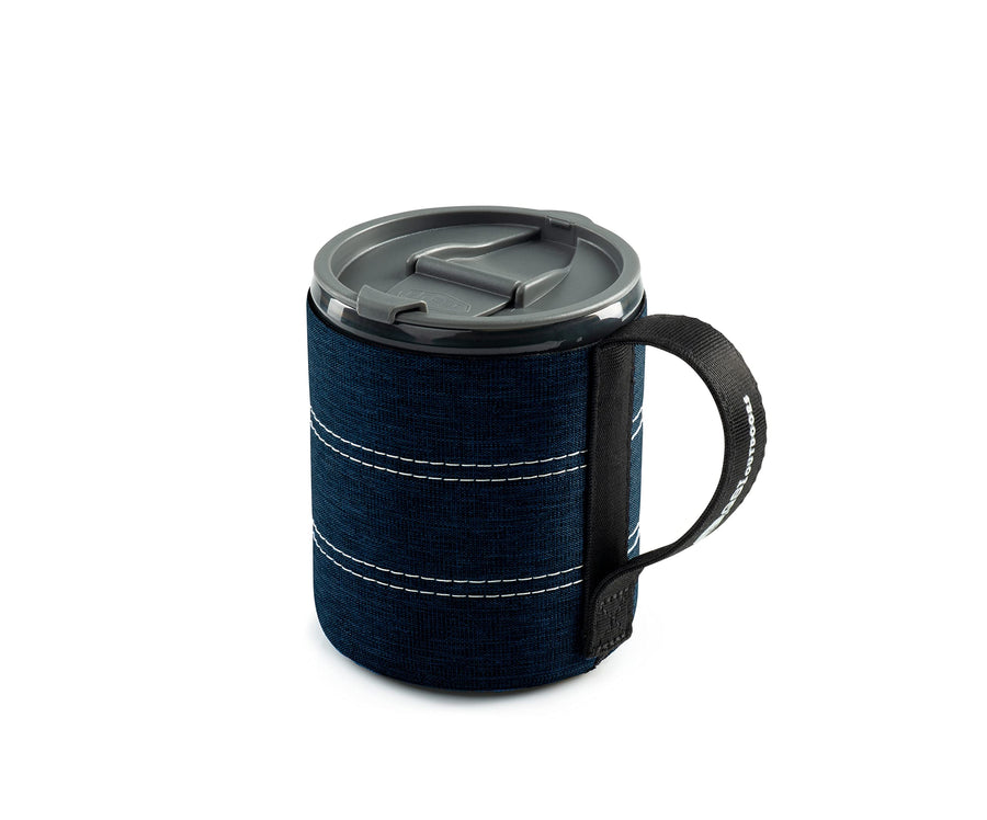 GSI Outdoors Neoprene Lightweight Backpacker Mug for Camping and Backpacking - 17 oz - Heathered Blue
