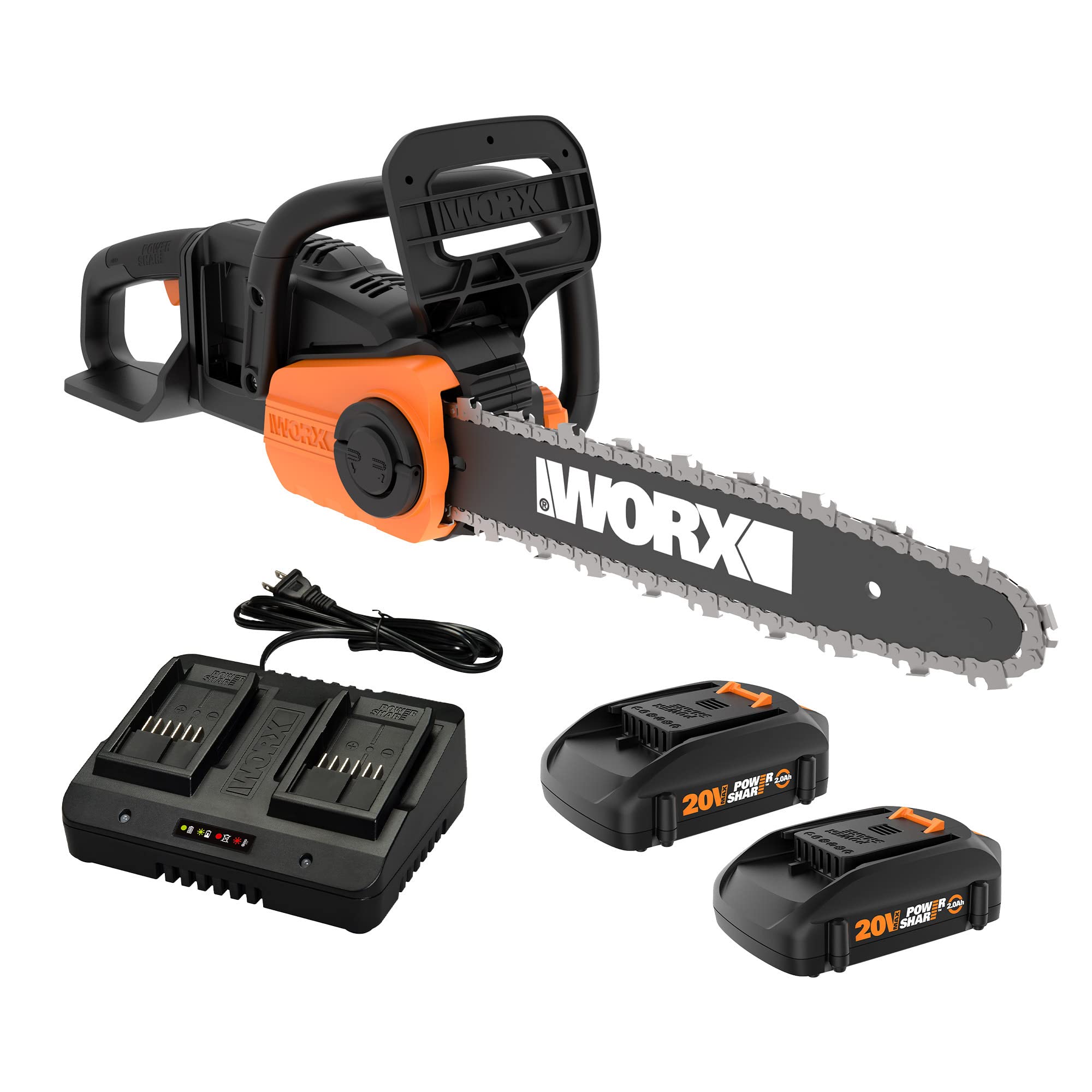 40V Worx 14" Cordless Chainsaw Power Share with Auto-Tension - WG384 (Batteries & Charger Included)