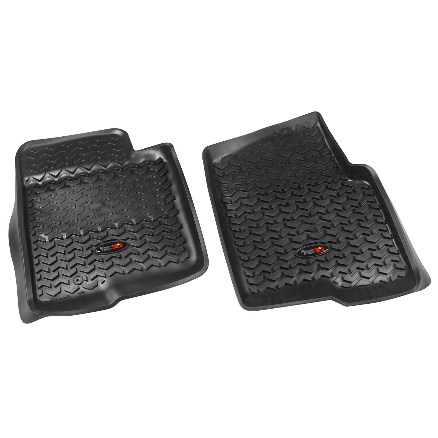 Front Floor Liners Rugged Ridge for Ford F-150 | Pair, All-Terrain, Black | 82987.23 | Fits 2009-2014 Ford F-150/Raptor