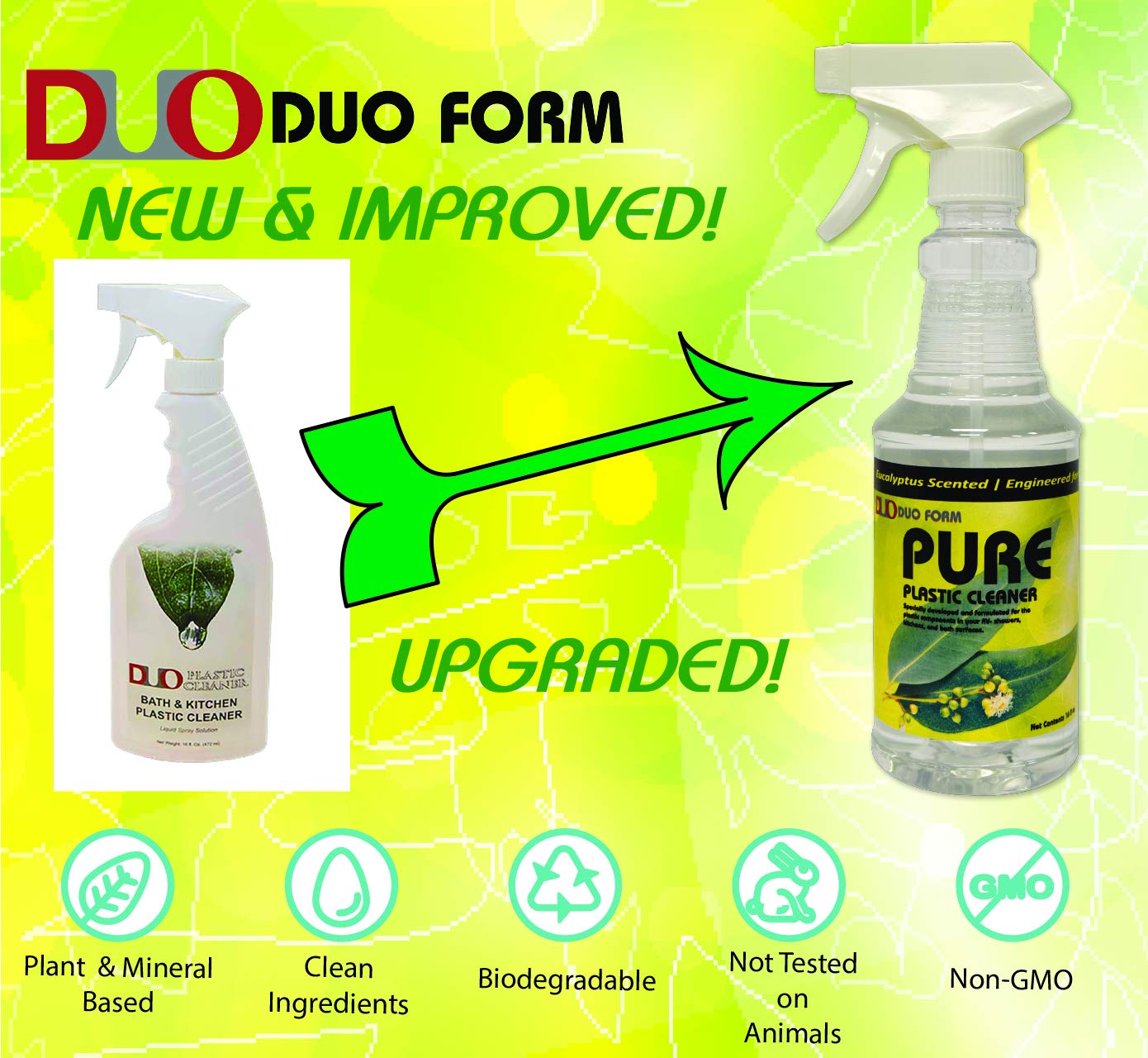 Plastic Cleaner Duo PURE: Bath And Kitchen Plastic Cleaner