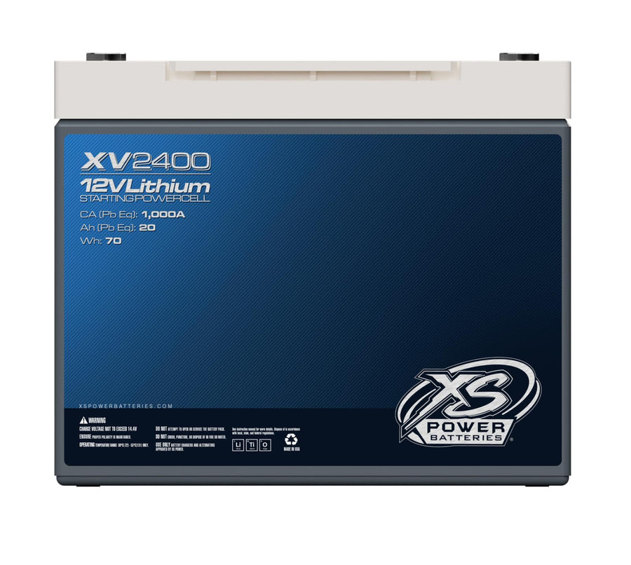 XS Power 1335 Amp XV2400 Lithium Battery with M6 Terminal Hardware - Group 24 12 Volt 6Ah 670CA Deep Cycle LTO Racing Powercell for Performance Cars