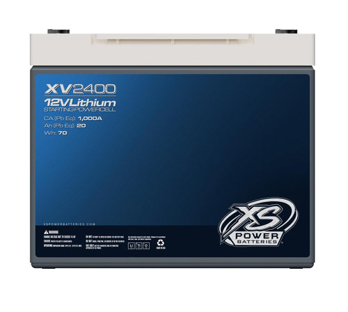 XS Power 1335 Amp XV2400 Lithium Battery with M6 Terminal Hardware - Group 24 12 Volt 6Ah 670CA Deep Cycle LTO Racing Powercell for Performance Cars