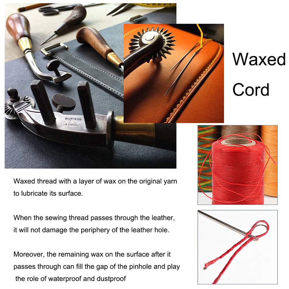 1 Roll JEWELEADER About 280 Yards Flat Waxed Polyester Cord 1mm Leather Sewing Thread Rattail Beading String for Jewelry Making Kumihimo Shamballa Friendship Bracelet Weaving - Camel