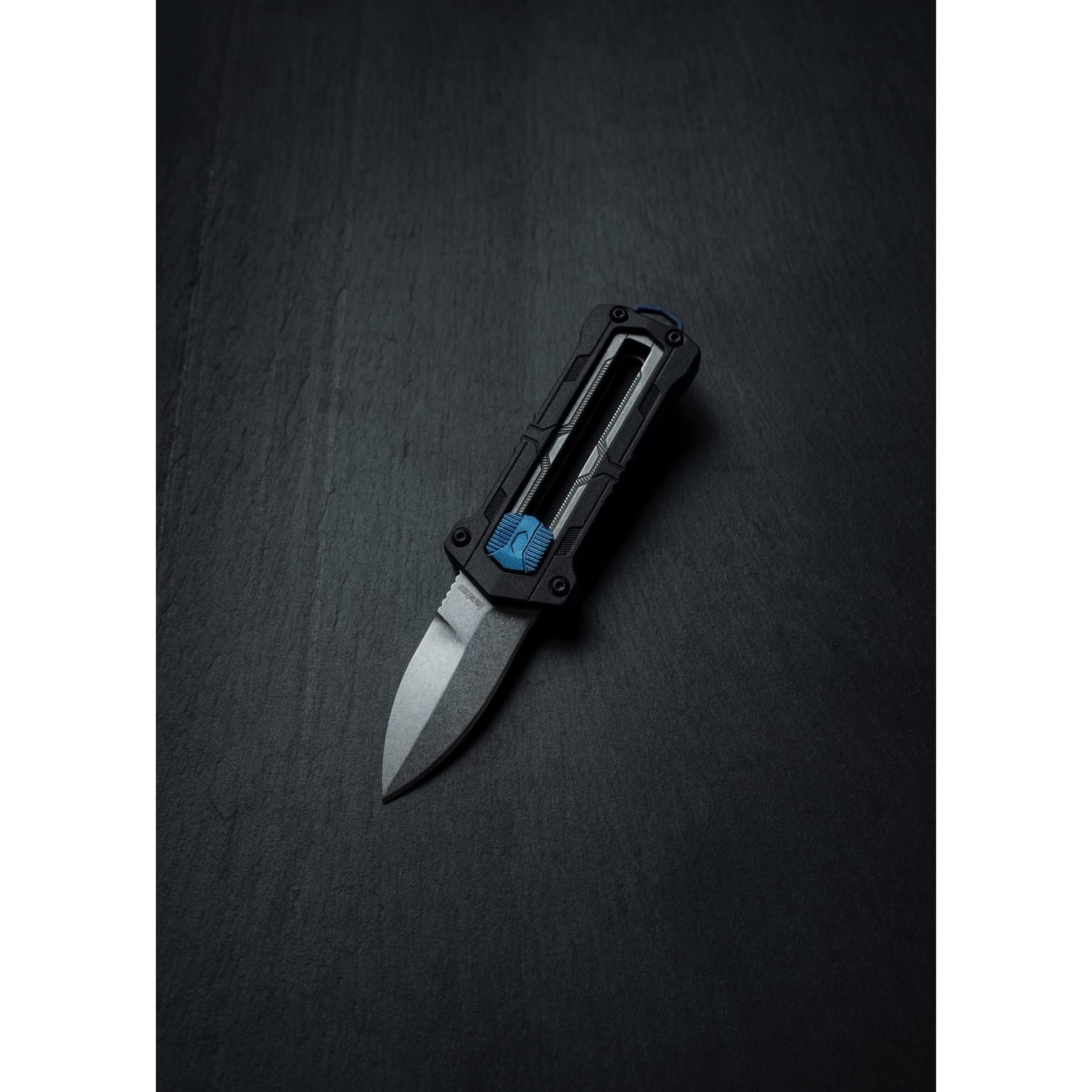 Kershaw EDC Kapsule Pocket Knife, 1.9" Spear Point Blade, Manual Opening, Sliding Button Lock, Black