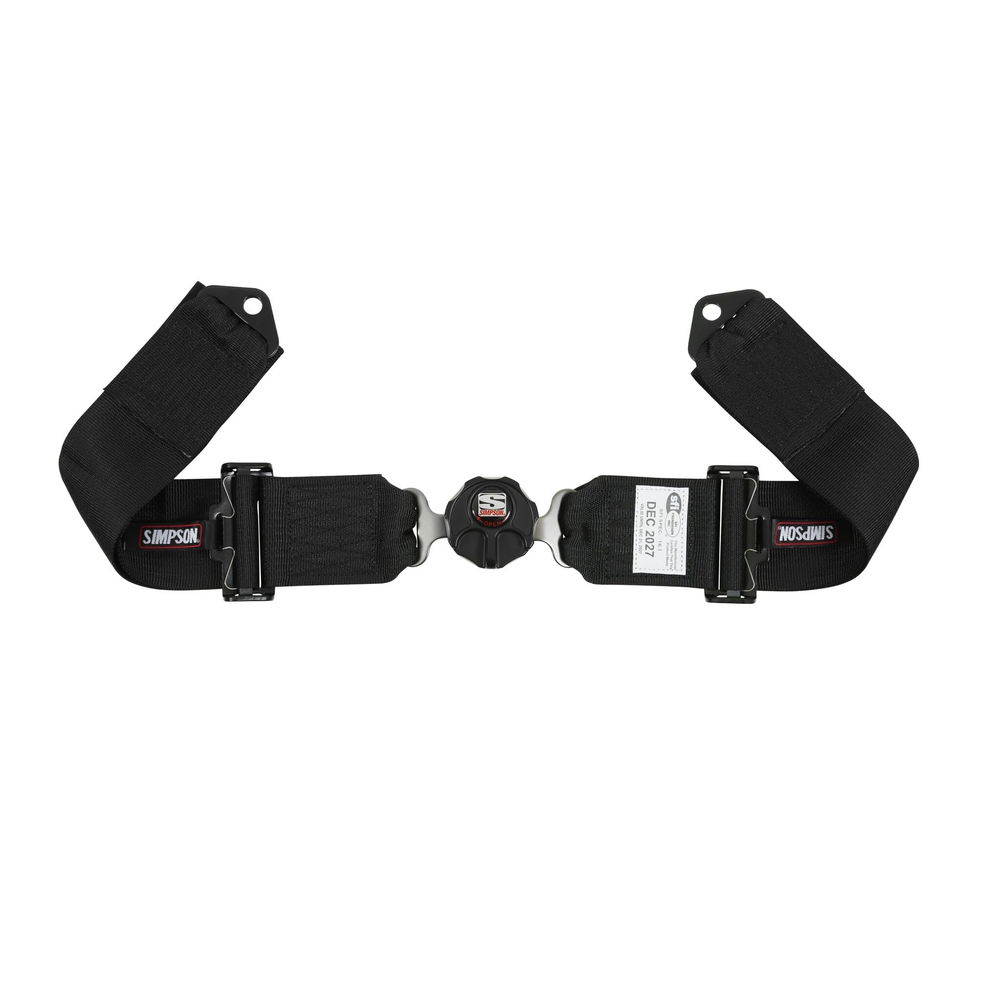 Simpson Racing L&L Harness 29110BKR1X - Camlock (Rotary) - SFI 16.1-55" Long - 5-Point - Pull Down - Bolt-In - Black