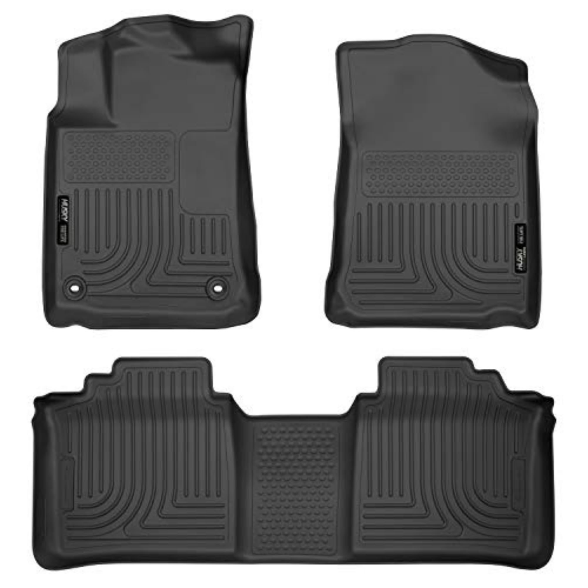 Weatherbeater Husky Liners Floor Mats | Fits 2013-2018 Toyota Avalon Electric or Gas | Front & 2nd Row, 3-pc Black - 98501