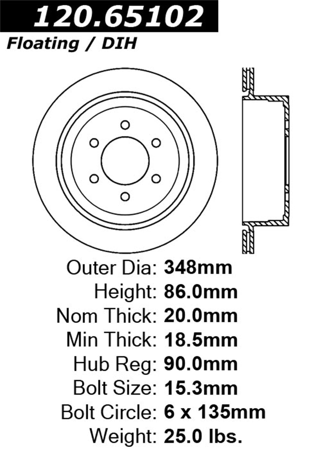 StopTech Sport Slotted Brake Rotor 126.65102SL (Rear Left), 1 Pack