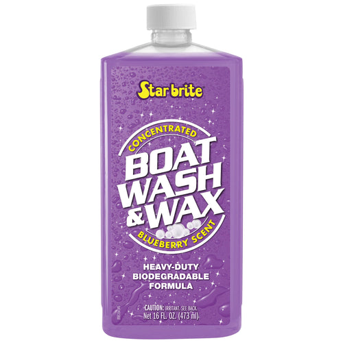 Boat Wash & Wax STAR BRITE - Heavy Duty Concentrate - Clean, Shine & Protect in One Easy Step - Blueberry Scent - 16 OZ (089816)