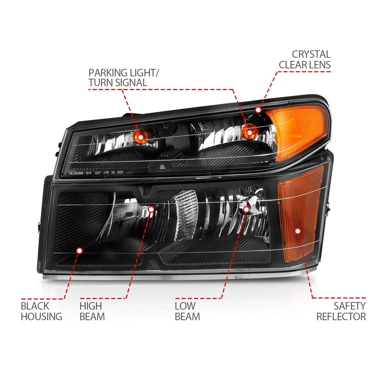 Usa Anzo 111451 Fits 04-06 COLORADO PROJECTOR HEADLIGHTS