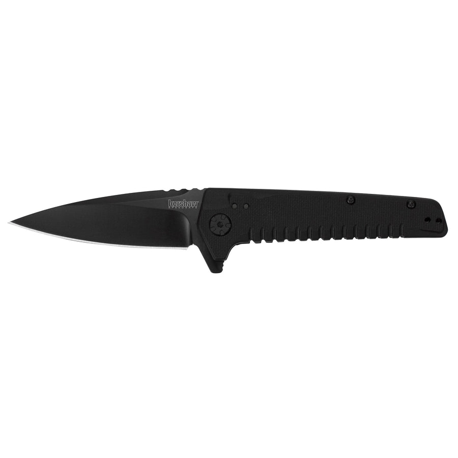 Fatback Kershaw Pocketknife, 3.5" 8Cr13MoV Steel Drop Point Plain Edge Blade, Tactical EDC, One-Handed Assisted Flipper Opening