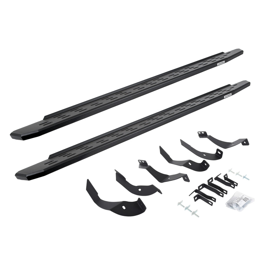 Go Rhino Running Boards & Brackets RB30 | Galvanized Steel, Textured Black | 69605187PC | Fits 2015-2019 Chevrolet Silverado & GMC Sierra 2500 HD, 3500 HD Crew Cab Pickup (Diesel Only)
