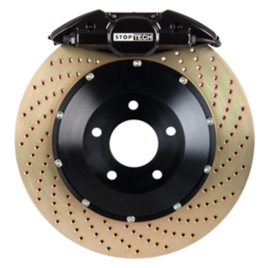 StopTech 83.839.0023.54 Big Brake Kit Stoptech; Black Caliper, Drilled Two-Piece Rotor, Front