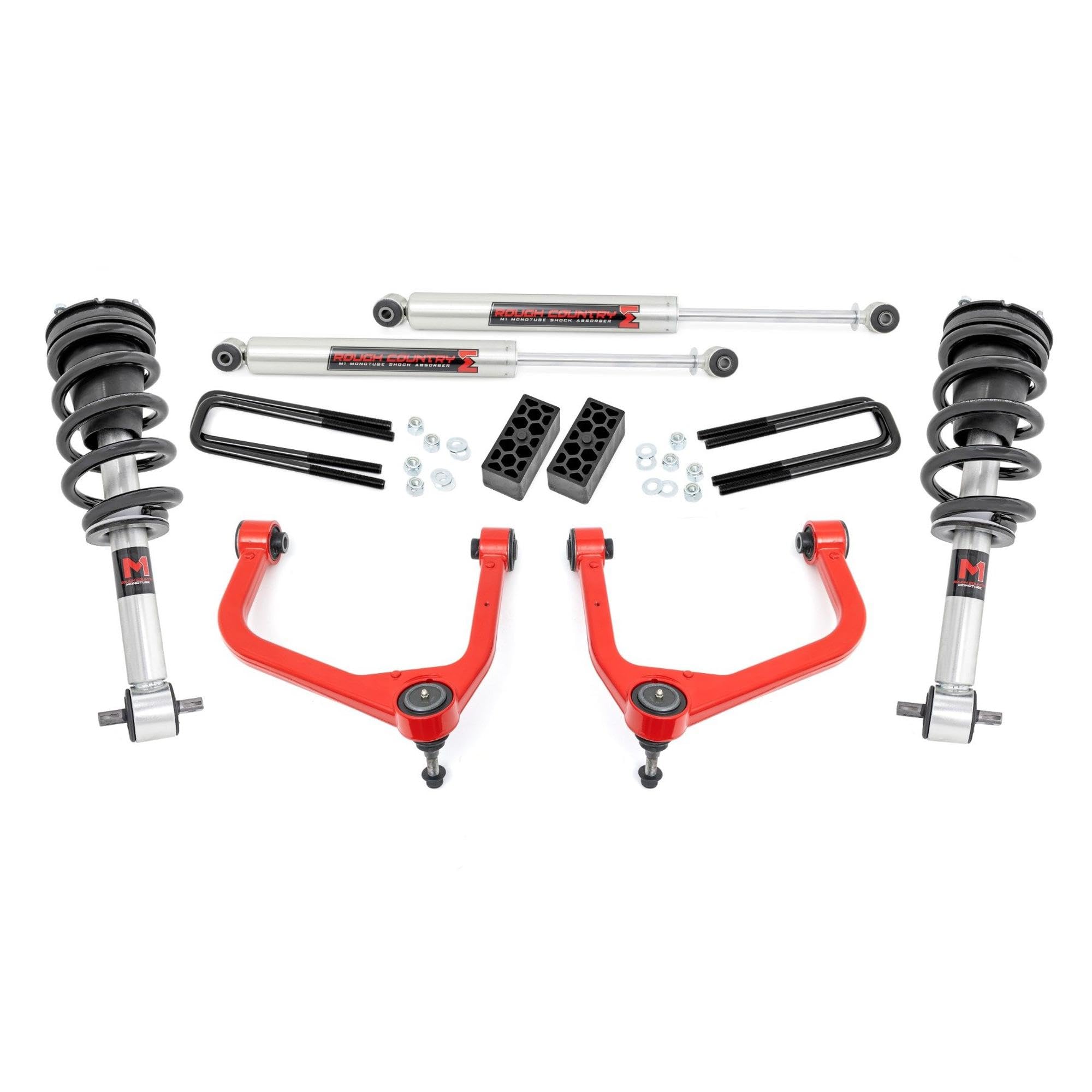 3.5" Lift Kit Rough Country w/M1 Struts for 2019-2024 GMC Sierra 1500-22640RED