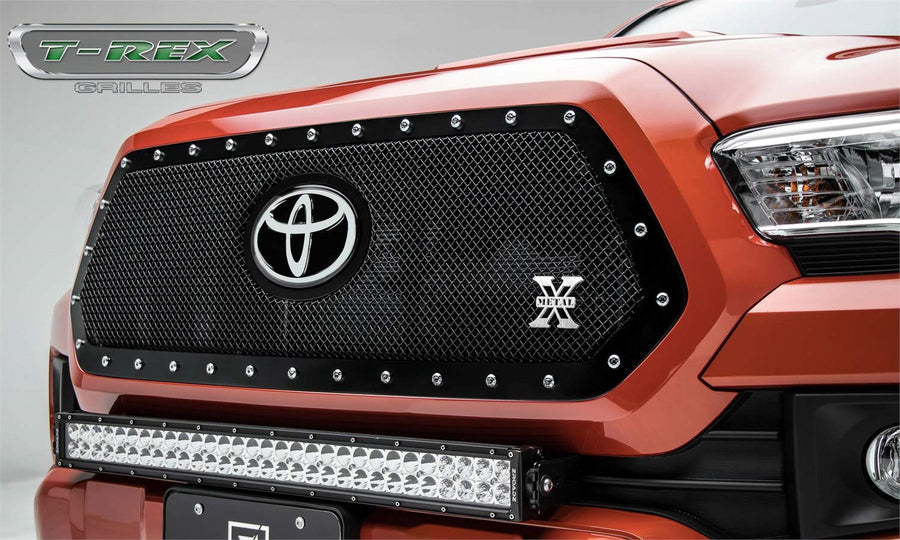 X-Metal Grille 2018-2022 Tacoma, Black, 1 Pc, Insert, Chrome Studs, Does Not Fit Vehicles with Camera - PN #6719511