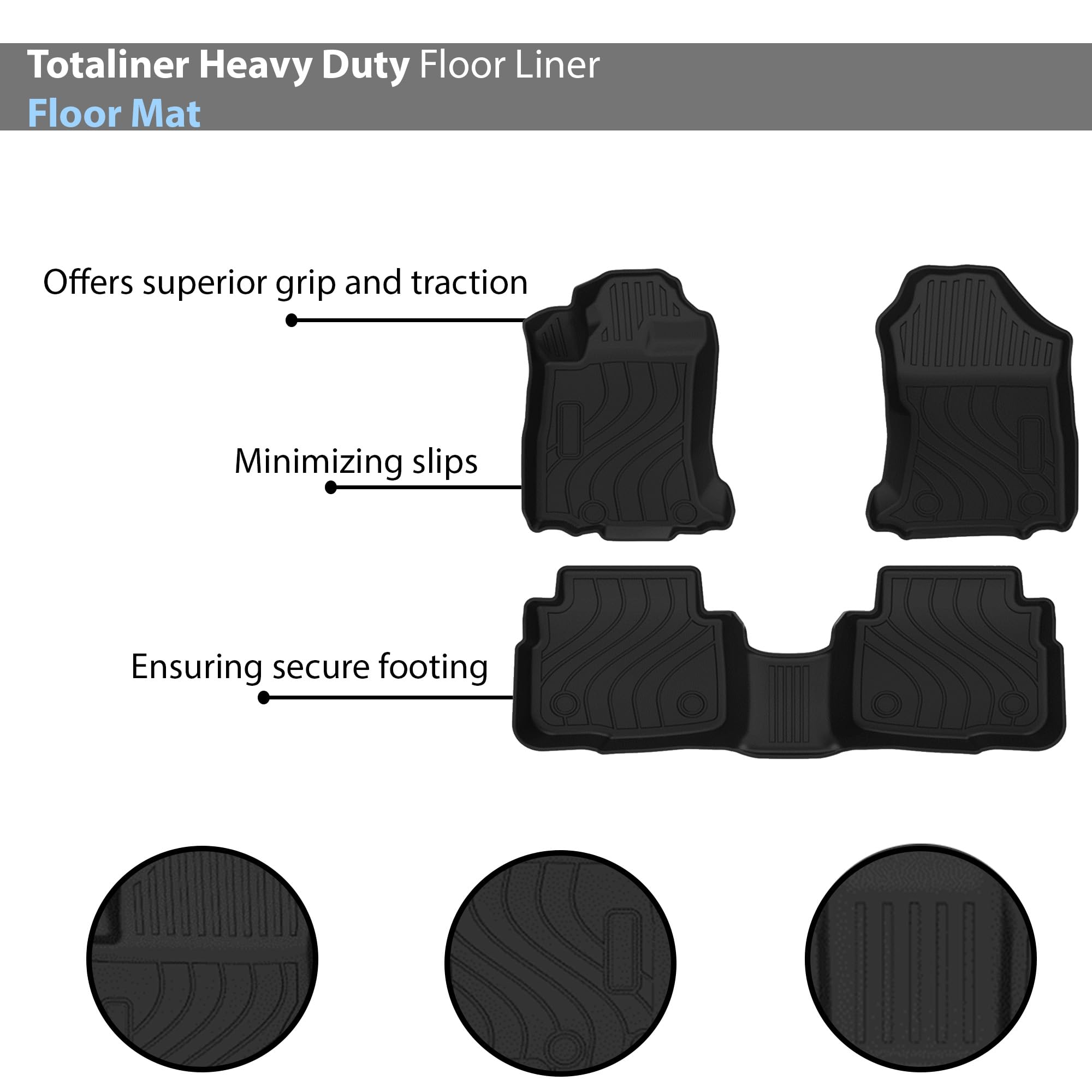TOTALINER Black Horse Heavy Duty Floor Mat Anti-Skid Black 1.37'' Thickness Compatible with 2024-2024 Subaru Outback-FMSOU24