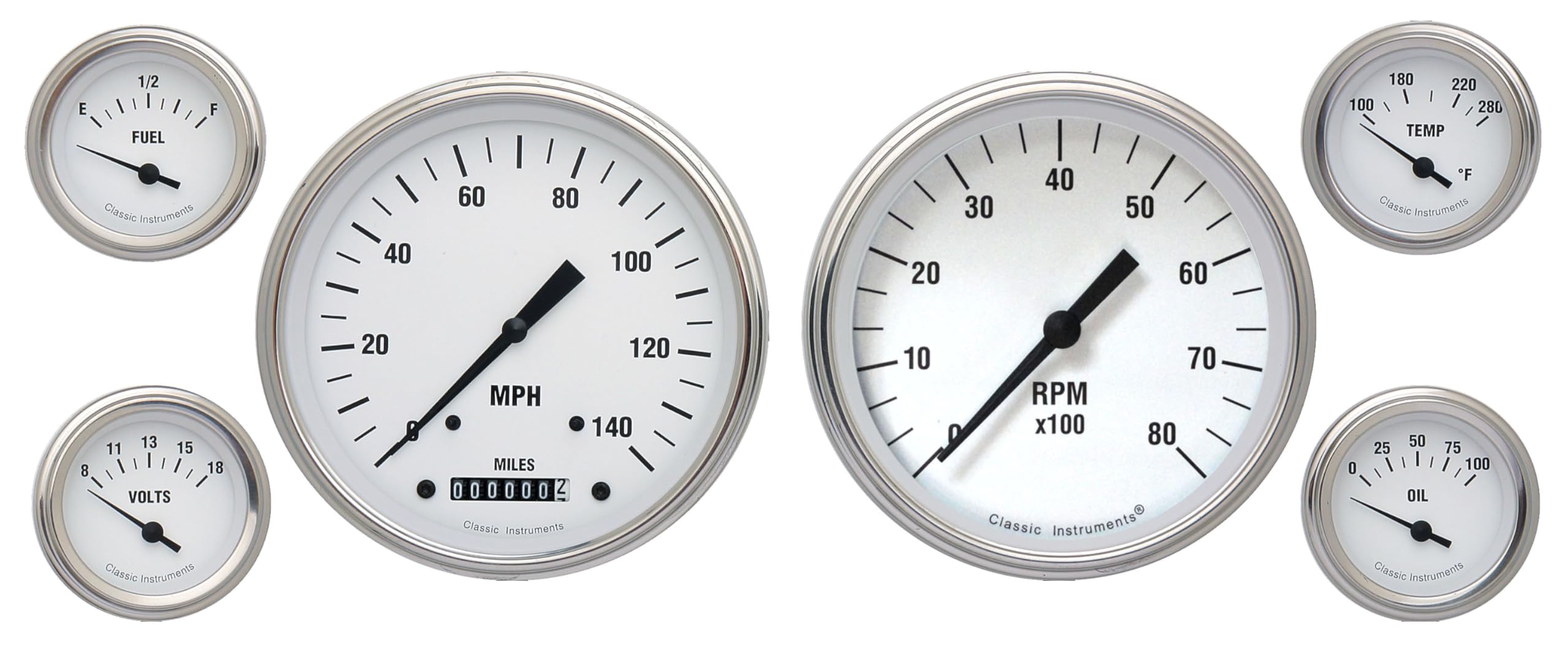 WHITE HOT WH51SLC 5IN SPEED, 5IN TACH, 2IN FTVO-GM