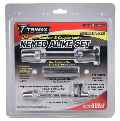 Trimax Universal Receiver Stainless Steel (Sxts32) & Coupler (Sxtc123) Ka Set SXTM3123, Clam Packaging