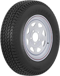 3S151 AMERICANA ST175/80D13 C/5H MOD WH STR K5, 13 Inch Diameter x 4.50 Inch Width; 5 x 114.3 Millimeter/ 5 x 4.50 Inch Bolt Pattern; Mini Modular; 2 Piece Welded Steel Construction; White With Stripes; ST175 X 80D13; 1 Year Worry-Free Tire