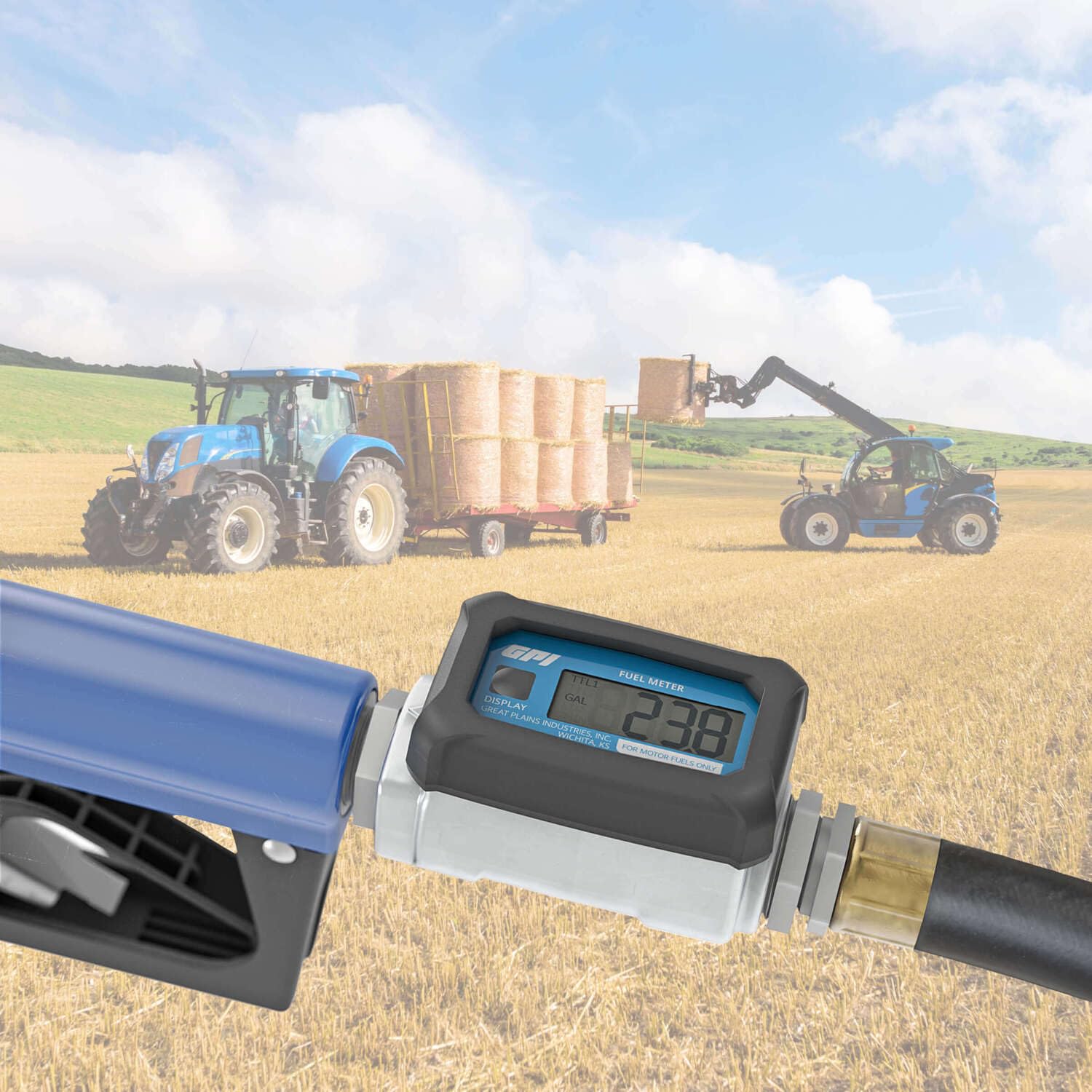 01A Series GPI Turbine Flow Meter for Fuel, Aluminum Body with Battery Powered Digital Display, 3-30 GPM (113255-1)