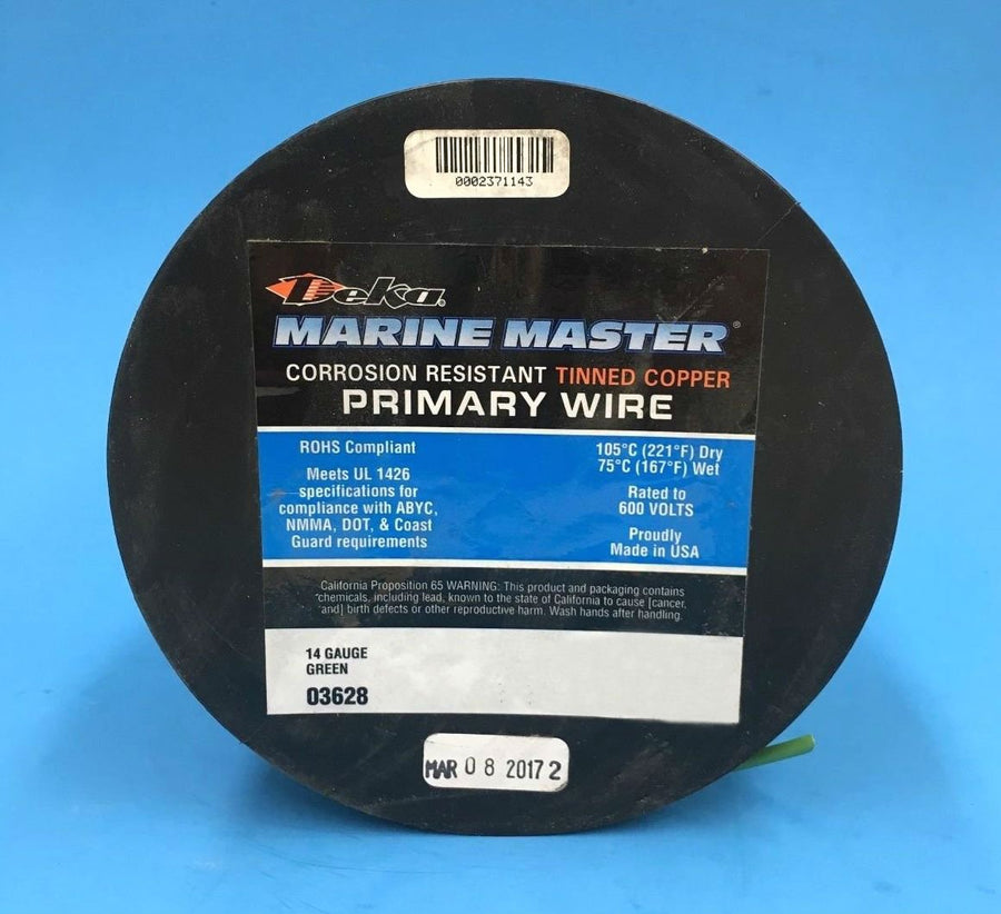 Marine Tinned Copper DEKA 16AWG DK Green Boat Stranded Wire 100 Feet Made in USA