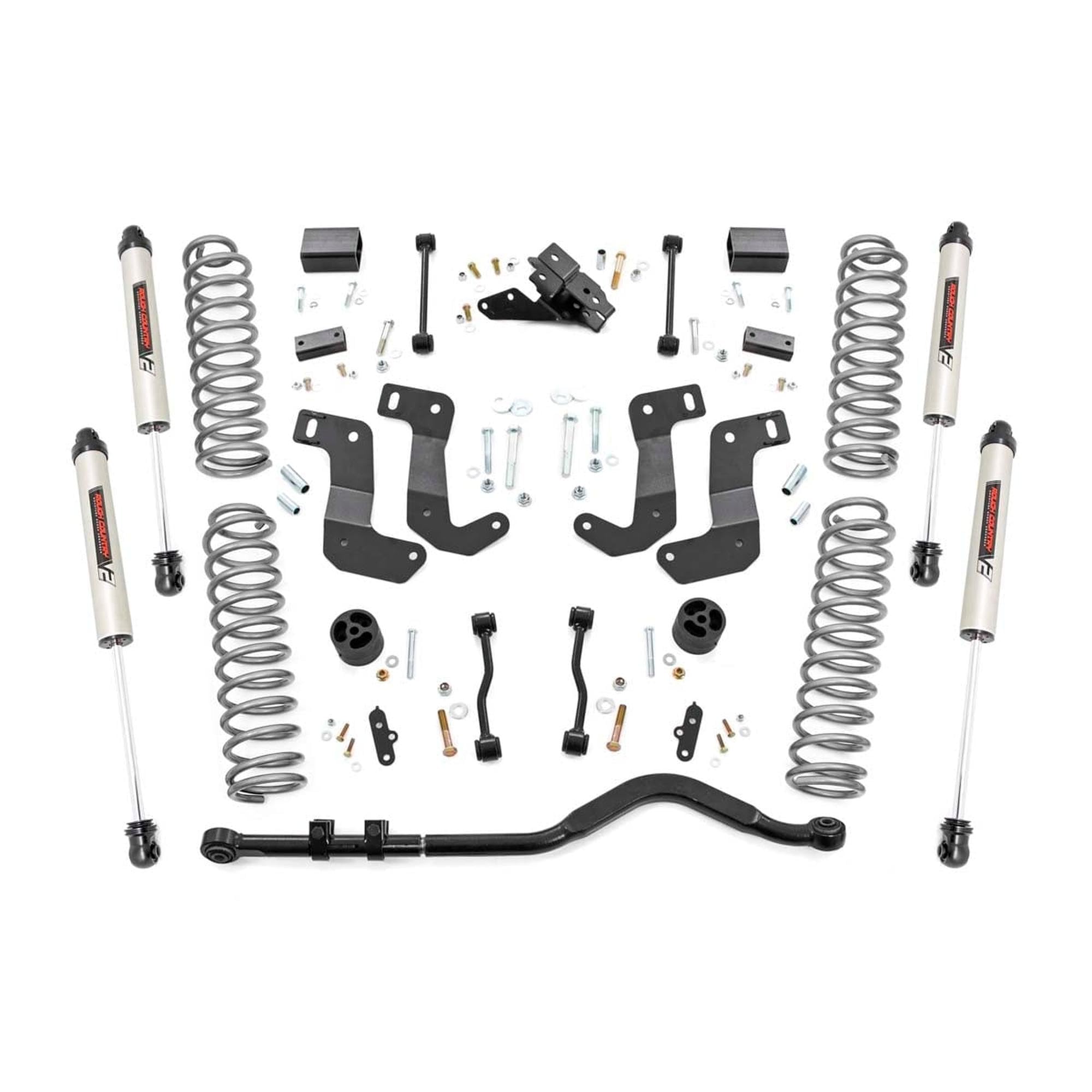 3.5" Rough Country Lift Kit w/ V2 Shocks for Jeep Wrangler Unlimited 4-Door (2024-2025) - Precision-Tuned Suspension for Rugged Off-Road Handling