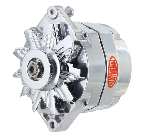 Alternator Powermaster 8-66101 Polish (Upgrade 100A 1V Pulley 1 Wire Motorola Replacement 1" Mating flange)